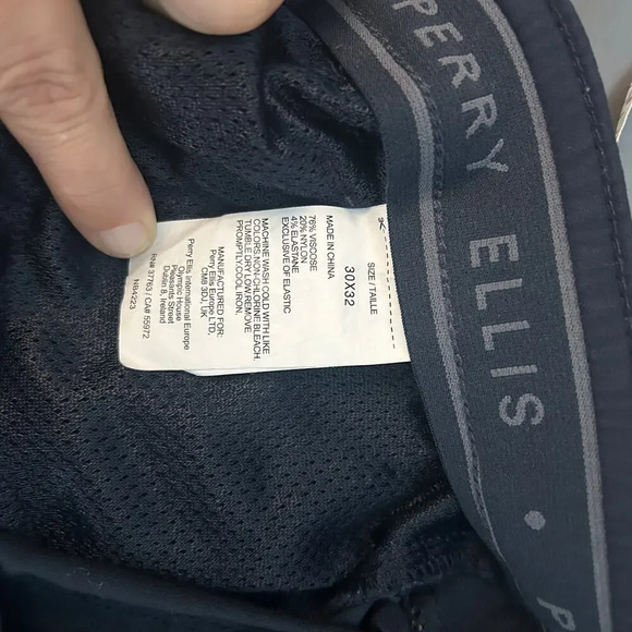 Perry Ellis Men's Navy‎ Blue Pants Slim Fit 30x32 Dress Pants Trousers - Picture 3 of 4